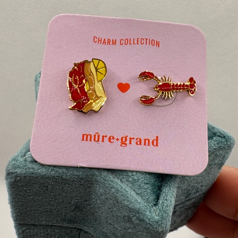 🦞🍋 Mure & Grand Lobster Roll & Lobster Stud Set